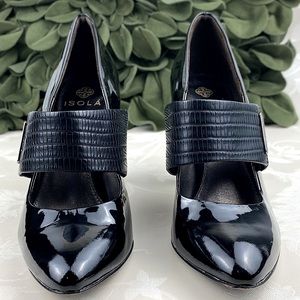Isola black patent leather pumps heels 6.5